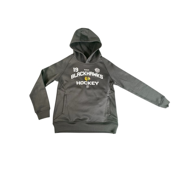 Reebok Blackhawks Hoodie Youth M 10/12 Toews #19 Winter Classic NHL Pullover - Picture 1 of 9